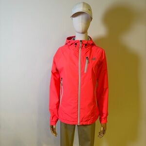 New Balance Women's Neon Coral Pink Hooded Windbreaker Jacket - Size S - NWOT